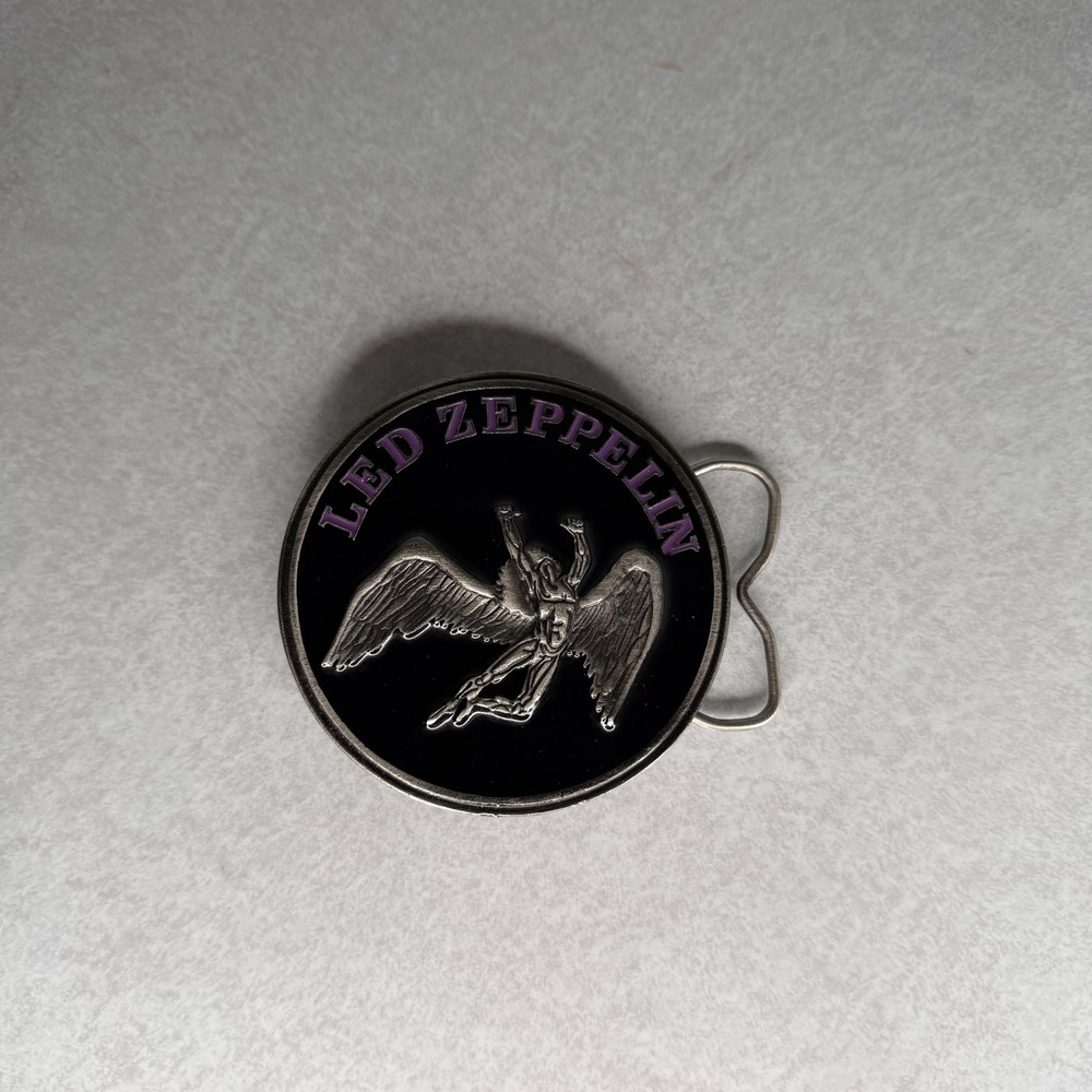 Vintage‎ Led Zeppelin Belt Buckle Myth Gem LTD Purple Rock Band Music 2005